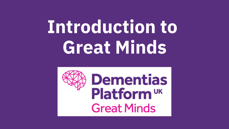 A purple background with the DPUK Great Minds logo and text reading "Introduction to Great Minds".